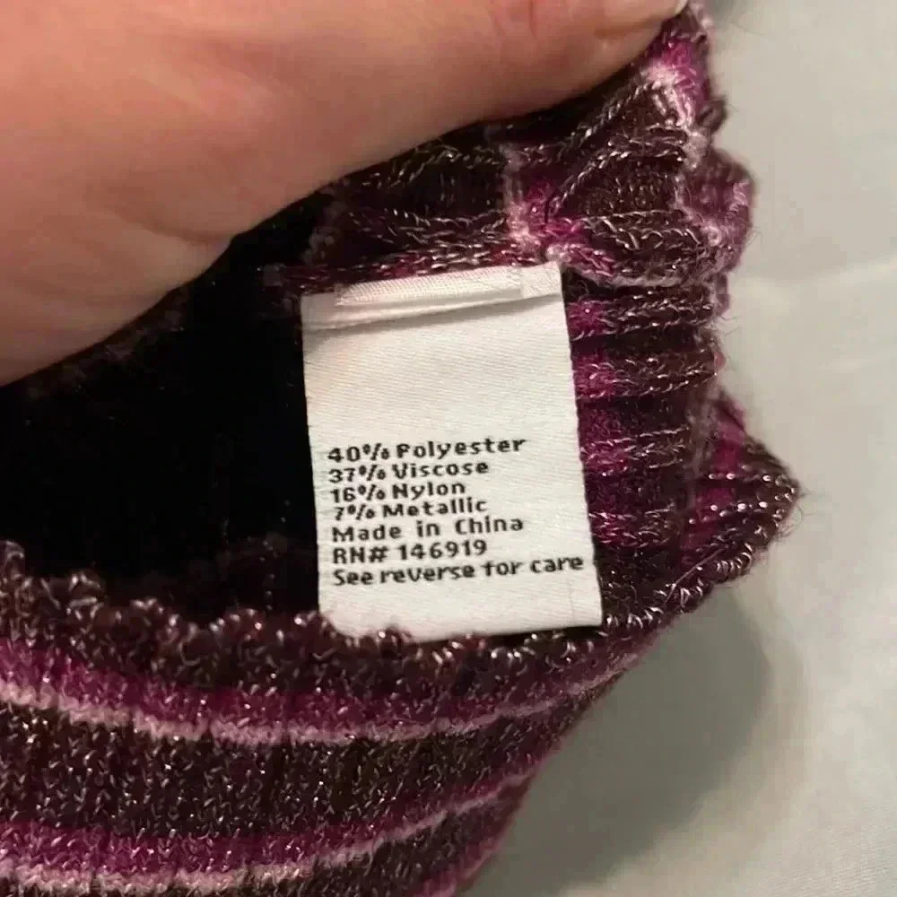 Nine West purple striped sparkly sweater